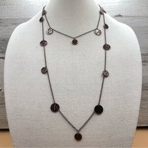 Daisy Fuentes Silver Tone Chain Multi Layer Charm Necklace